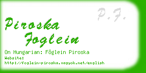 piroska foglein business card